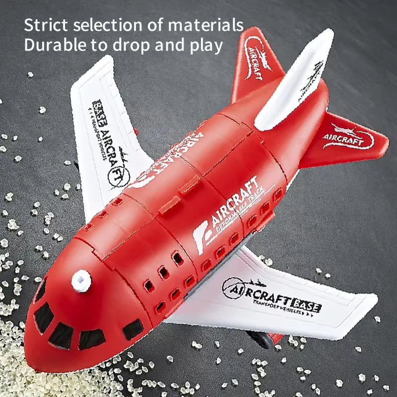 Children'S Airplane Car Model Toys Inertial Model Simulation Planes Multifunctional Toys,Random 3 Cars,1 Helicopter,6 Road Signs