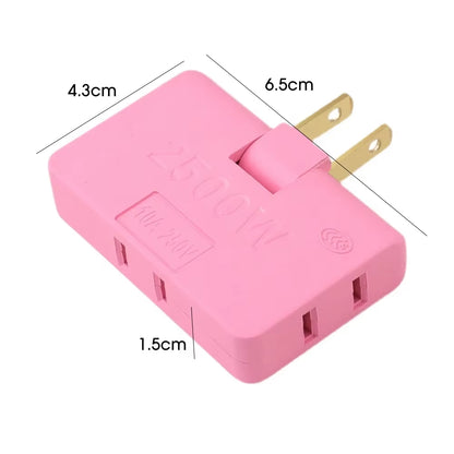 3 Port 180 Degree Rotatable US Plug Socket Converter US Extension Plug Multi-Plug Portable Electrical Plugs Travel Power Adapter